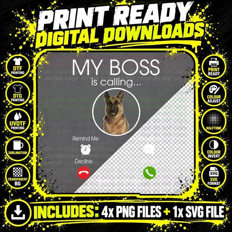 German Shepherd T-Shirt, Pet Lover Apparel Png SVG Digital Bundle