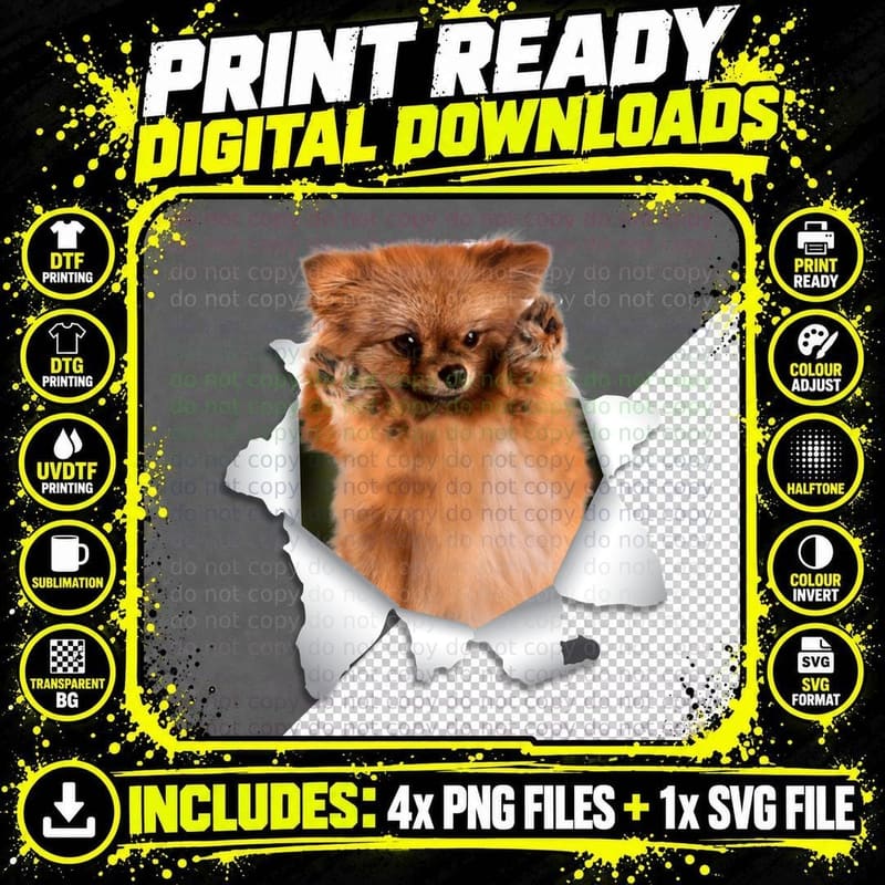 German Spitz Dog T-Shirt, Animal Lover Apparel Png SVG Digital Bundle