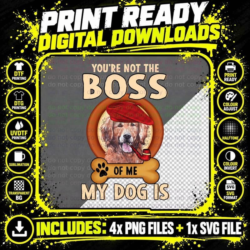 Golden Retriever T-Shirt, Funny Dog Quote Png SVG Digital Bundle