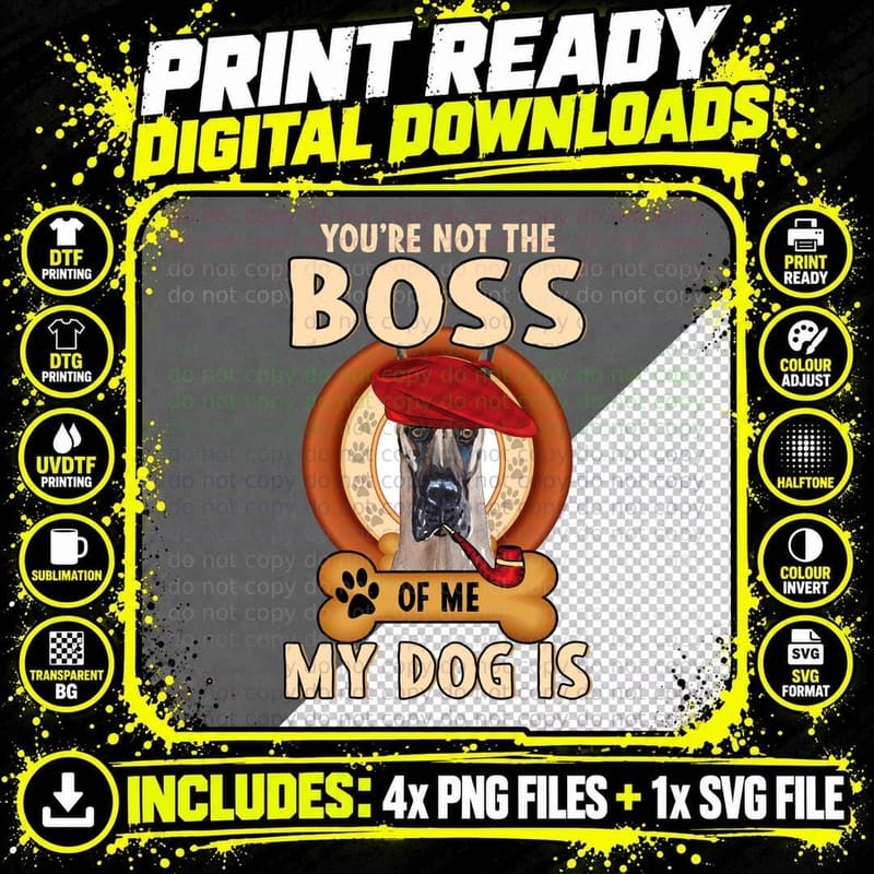 Great Dane T-Shirt, Funny Dog Design, Pet Lover Apparel Png SVG Digital Bundle