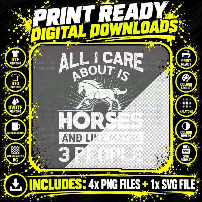 Horse Lovers T-Shirt, Horseback Riding Theme Png SVG Digital Bundle