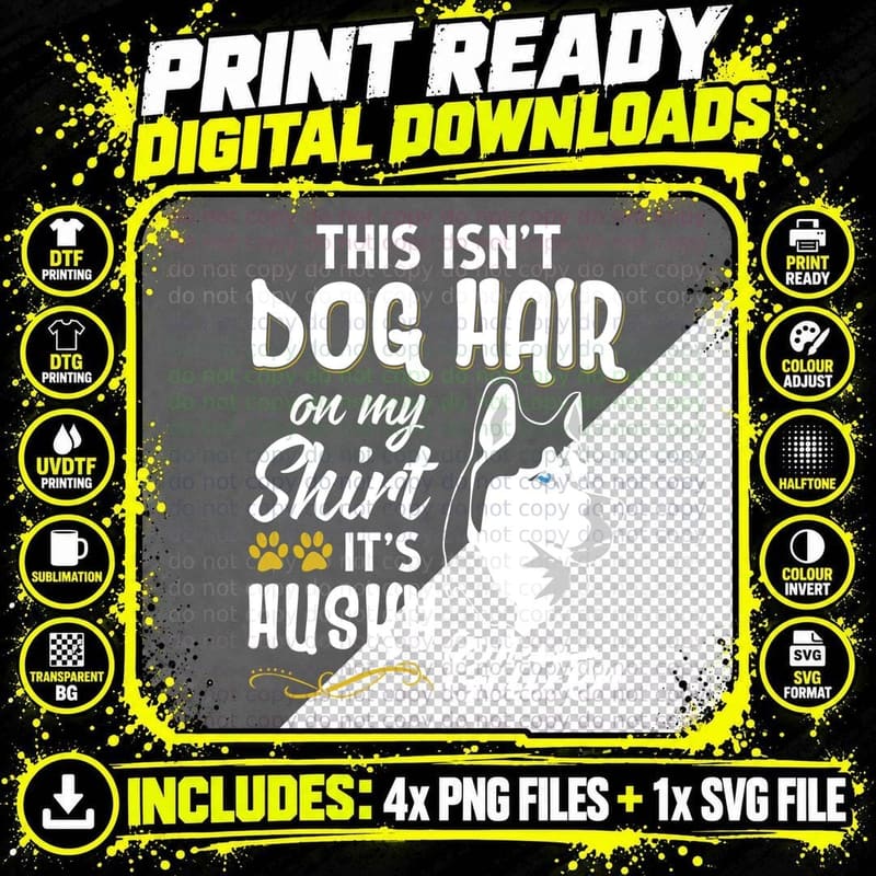 Husky Glitter T-Shirt, Dog Lover Apparel, Pet Owner Gift Png SVG Digital Bundle