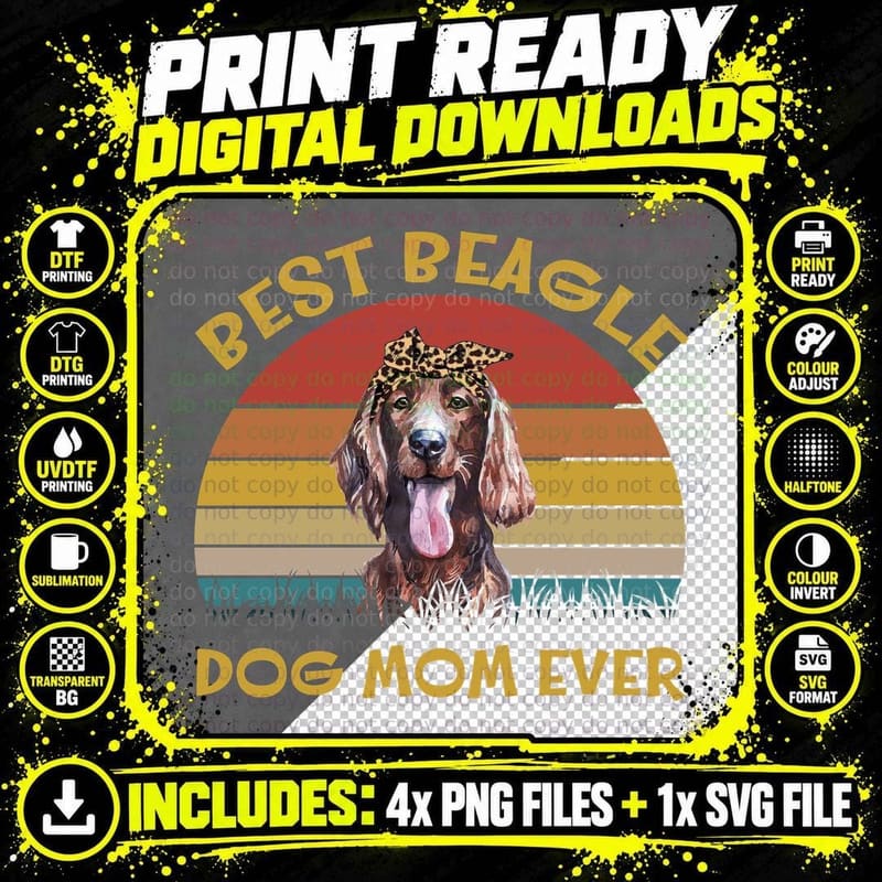 Irish Setter Dog Mom T-Shirt, Vintage Retro Png SVG Digital Bundle