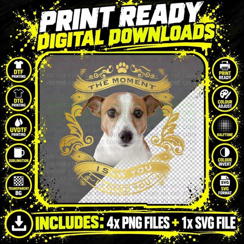 Jack Russell Terrier T-Shirt, Love Quote Design Png SVG Digital Bundle
