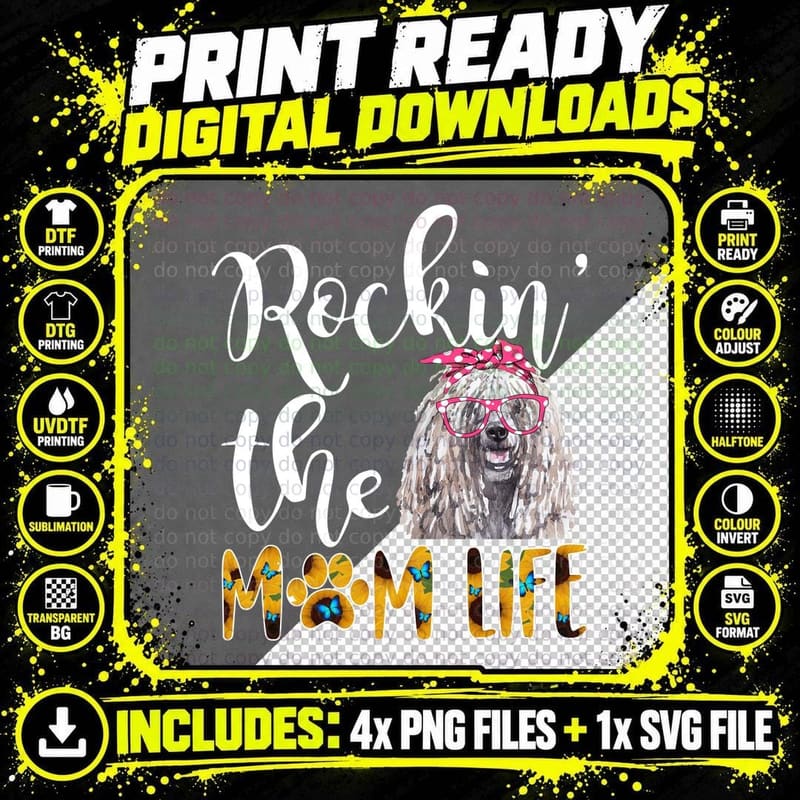 Komondor Mom Life T-Shirt, Pet Lover Apparel Png SVG Digital Bundle