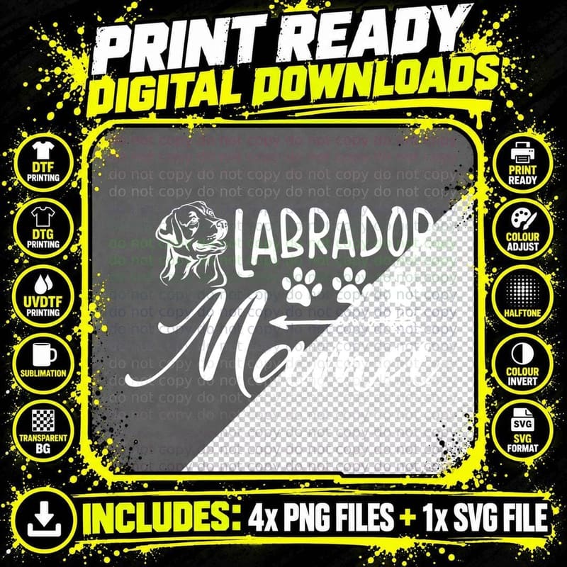 Labrador Mama T-Shirt, Pet Lover Apparel, Dog Owner Gift Png SVG Digital Bundle