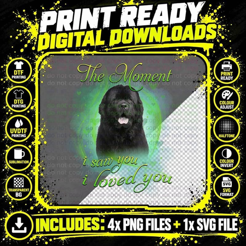 Newfoundland Dog T-Shirt, Love Quote Design Png SVG Digital Bundle