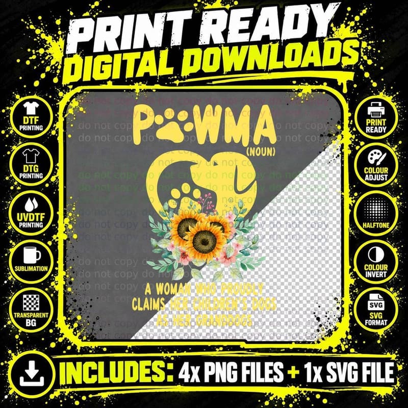 Pawma T-Shirt, Pet Lover Apparel, Dog Owner Gift Png SVG Digital Bundle