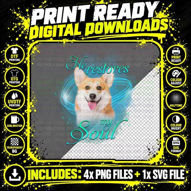 Pembroke Welsh Corgi T-Shirt, Pet Lover Apparel Png SVG Digital Bundle