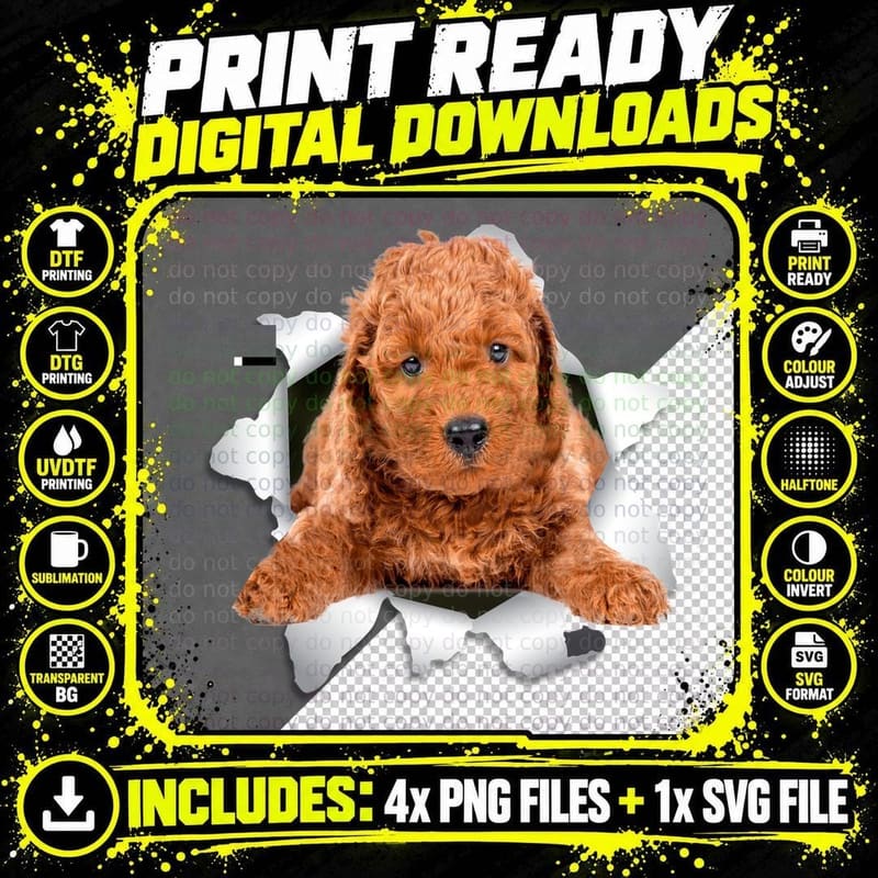 Poodle Puppy T-Shirt, Pet Lover Apparel, Dog Lovers Gift Png SVG Digital Bundle