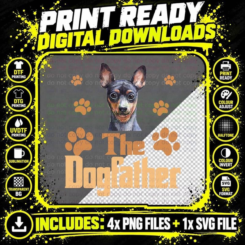 Prague Ratter Dog Father T-Shirt, Funny Dog Dad Gift Png SVG Digital Bundle