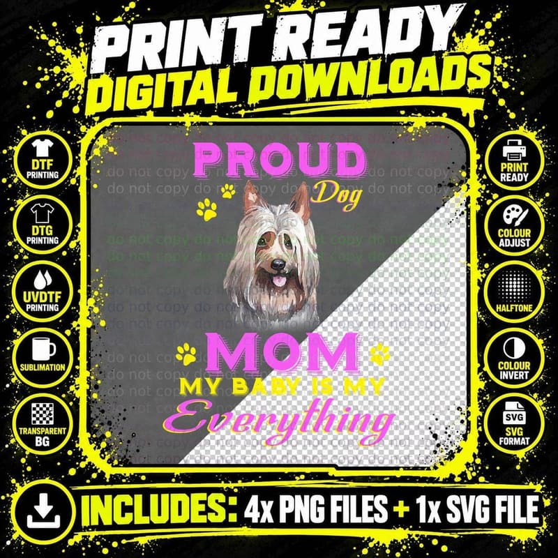 Proud Silky Terrier Mom T-Shirt, Pet Lover Apparel Png SVG Digital Bundle