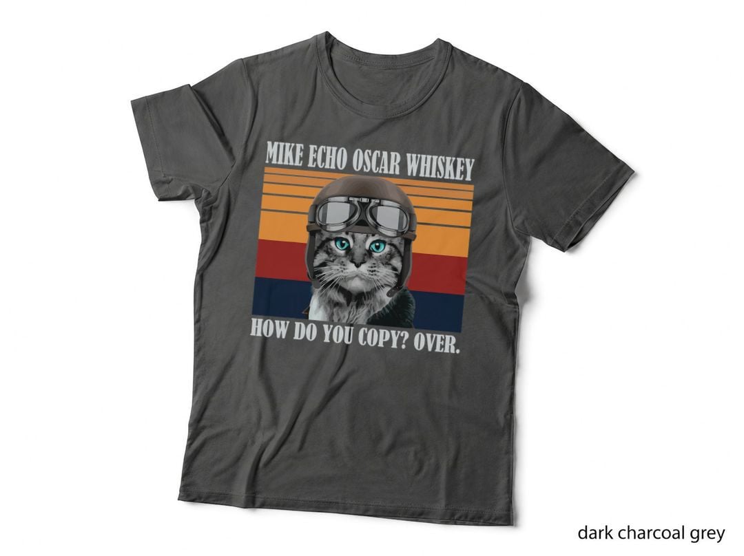 Retro Funny Cat Pilot MEOW Kitty Owner Fur Parent Pet Lover T-Shirt