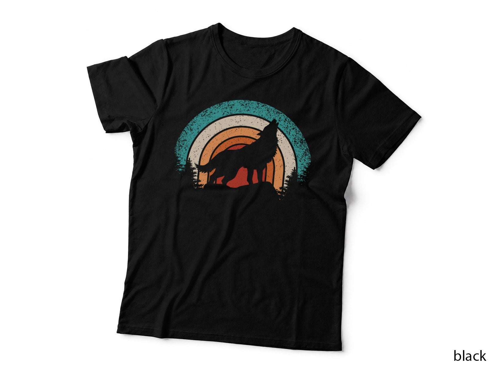 Retro Wolf Lover Nature Wildlife Vintage Wolves T-Shirt