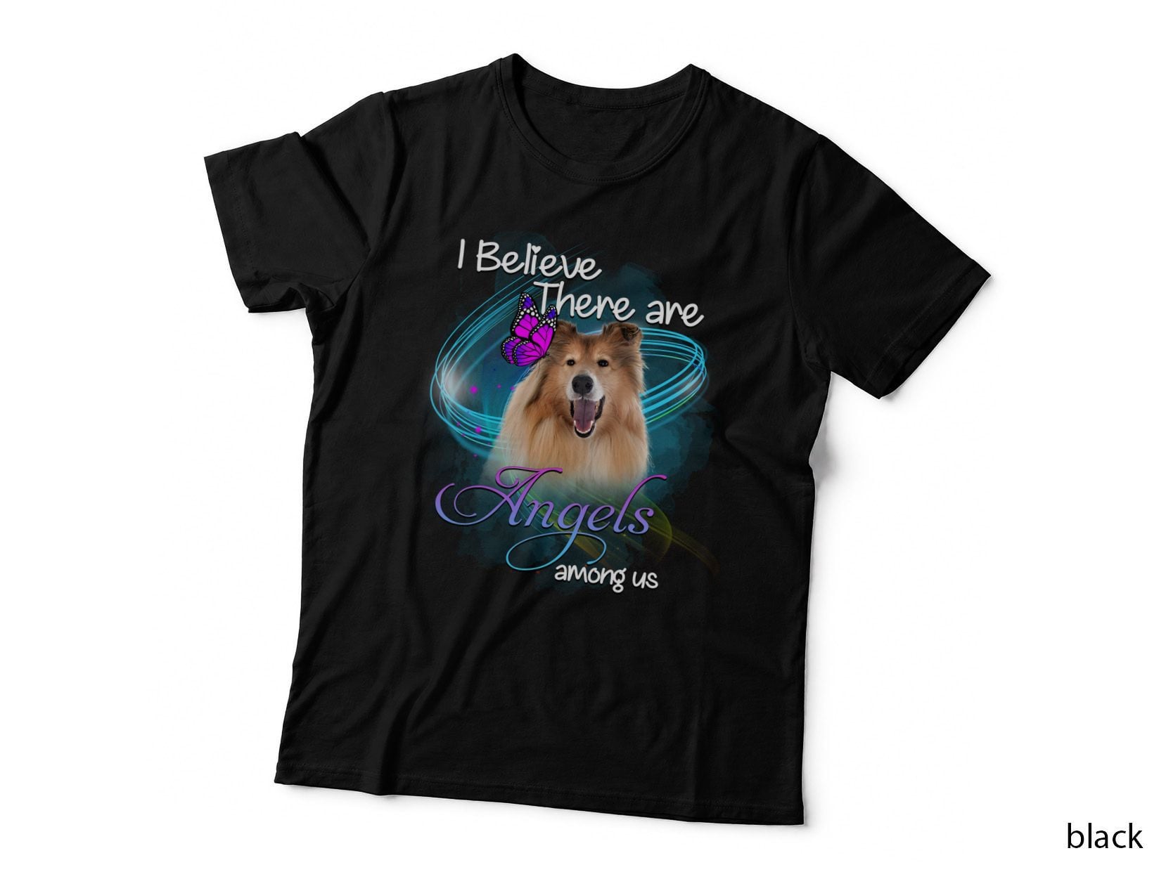 Rough Collie Angel T-Shirt, Pet Lover Apparel, Dog Lovers Gift