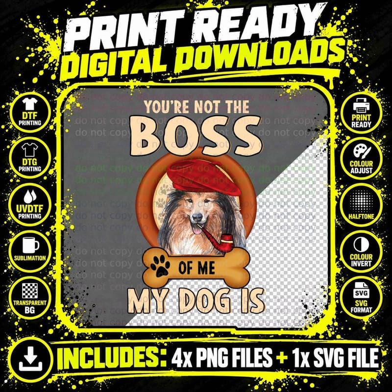 Rough Collie T-Shirt, Funny Dog Quote, Pet Lover Apparel Png SVG Digital Bundle