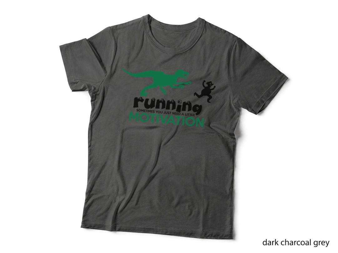 Running Motivation T-Shirt, Funny Dinosaur Design, Fitness Apparel
