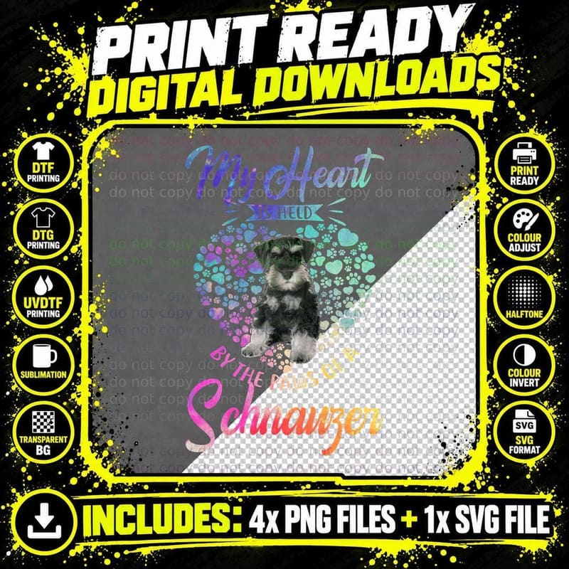 Schnauzer T-Shirt, Pet Lover Apparel, Dog Lovers Gift Png SVG Digital Bundle