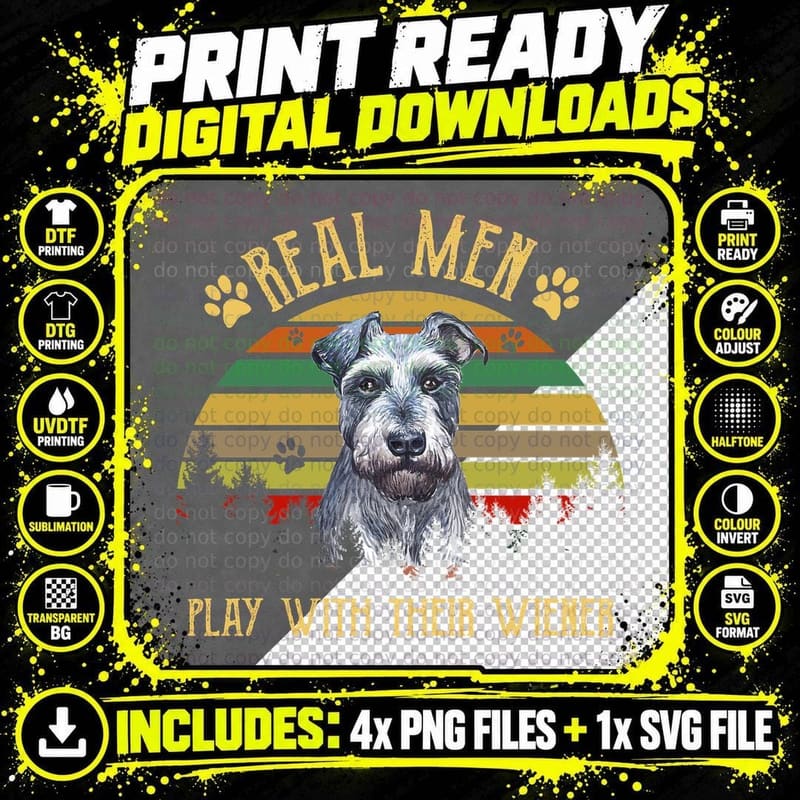 Schnauzer T-Shirt, Retro Vintage Style, Dog Lover Apparel Png SVG Digital Bundle