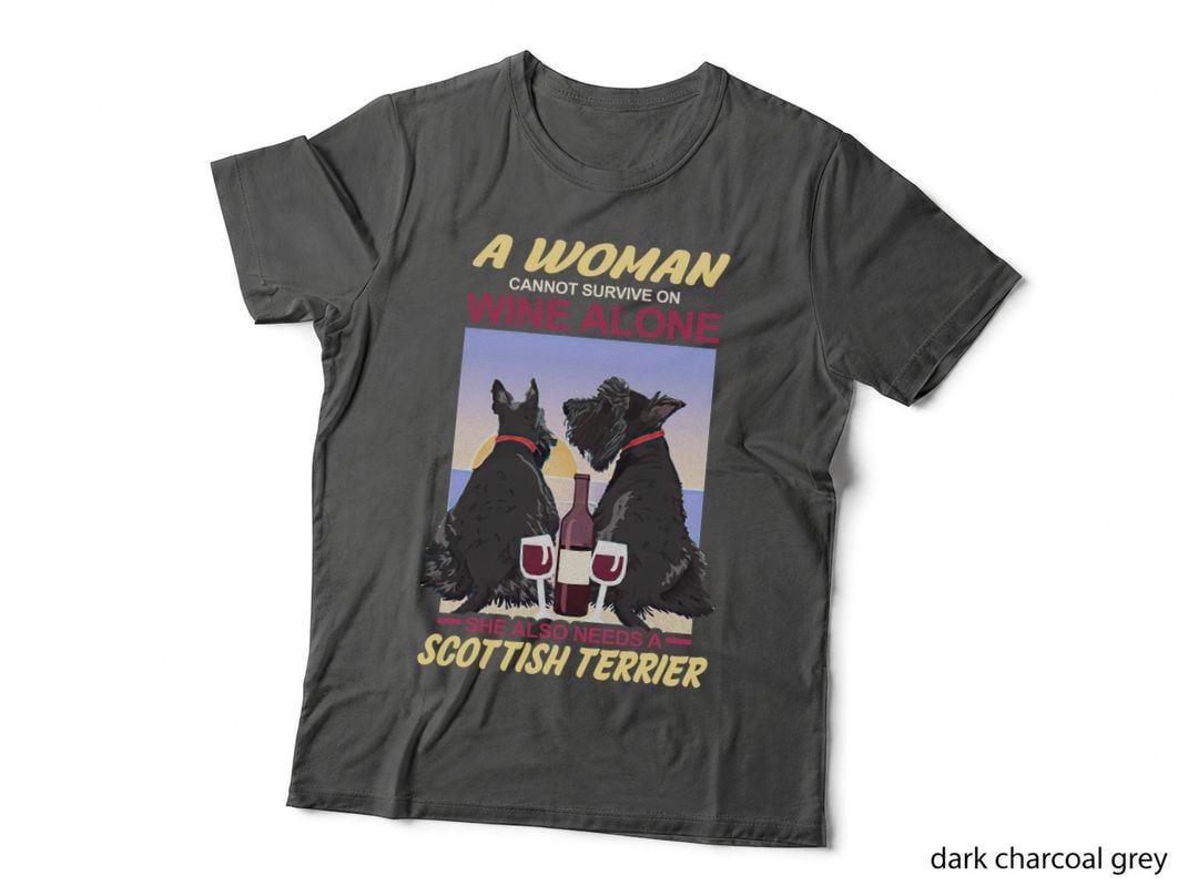 Scottish Terrier Wine T-Shirt, Pet Lover Apparel, Dog Lovers Gift