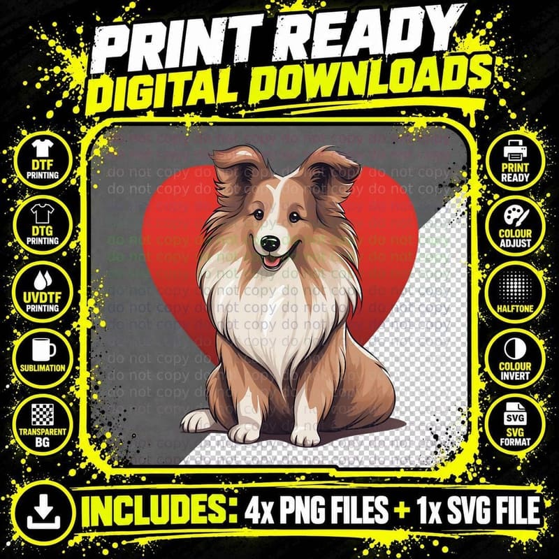 Sheltie Owner Mom Dad Gift Sheltie Dog Lover Valentines Png SVG Digital Bundle