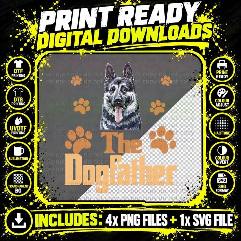 Shepherd Dog Dad T-Shirt, Funny Dog Lover Gift Png SVG Digital Bundle