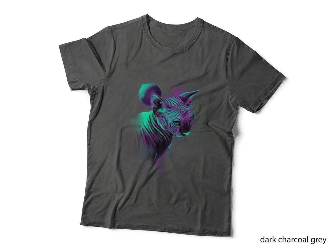 Sphynx Cat T-Shirt, Abstract Art Print, Pet Lover Apparel