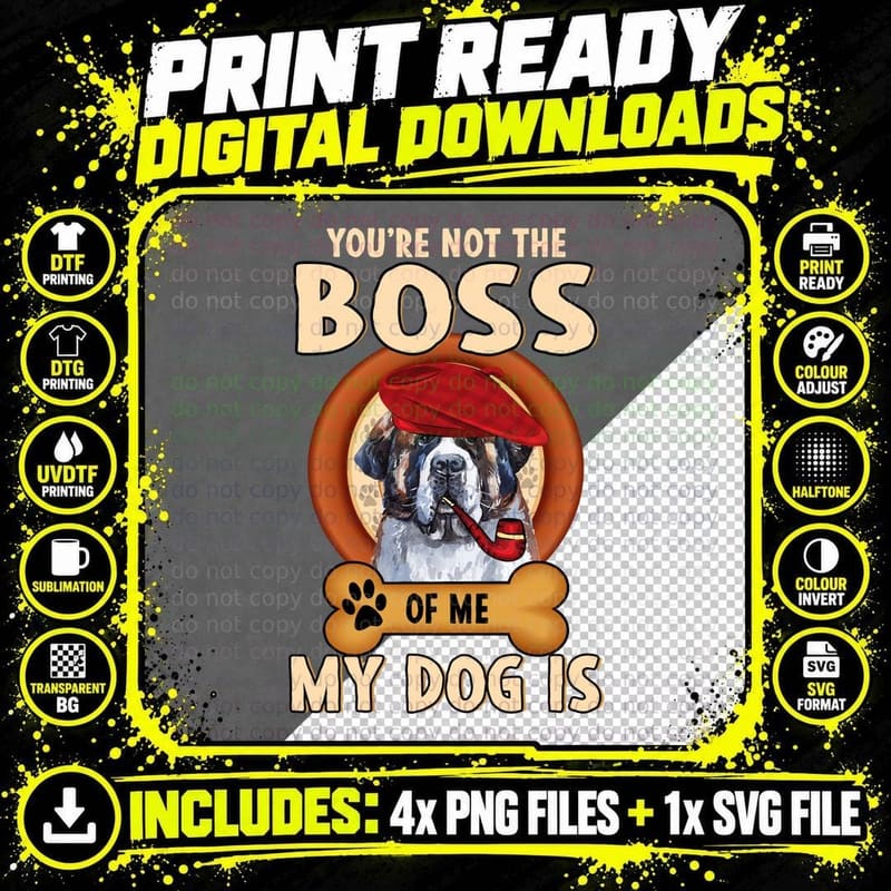 St. Bernard T-Shirt, Funny Dog Apparel, Pet Lover Gift Png SVG Digital Bundle