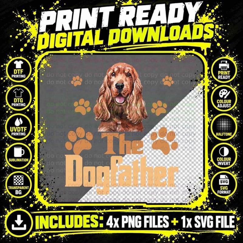 Sussex Spaniel Dog Dad T-Shirt, Funny Dog Lover Gift Png SVG Digital Bundle