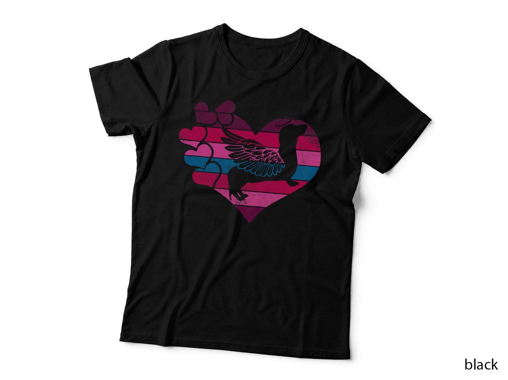 Valentines Day Angel Weiner Dog Dachshund Dog Angel T-Shirt