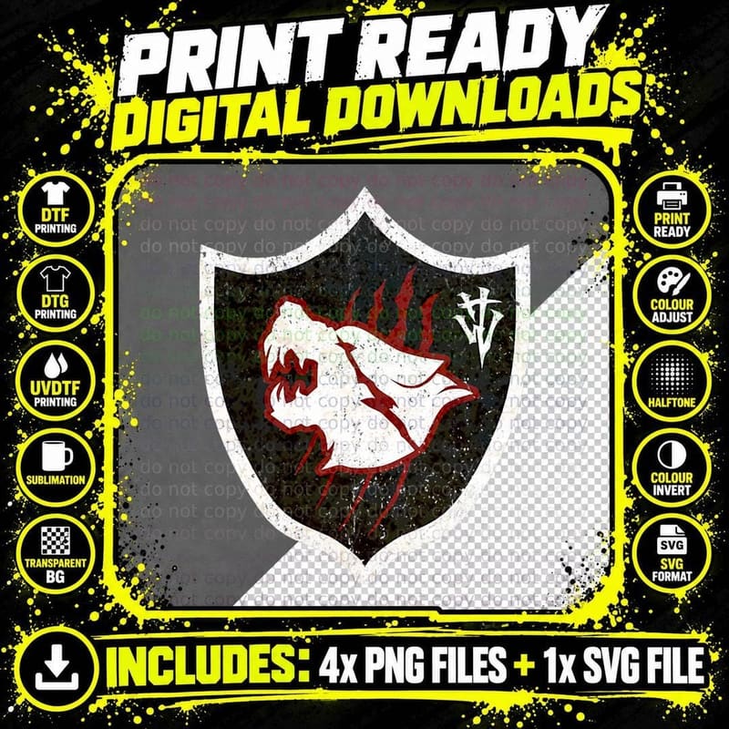 Vintage Hound Wolf Squad Distressed T-Shirt Png SVG Digital Bundle