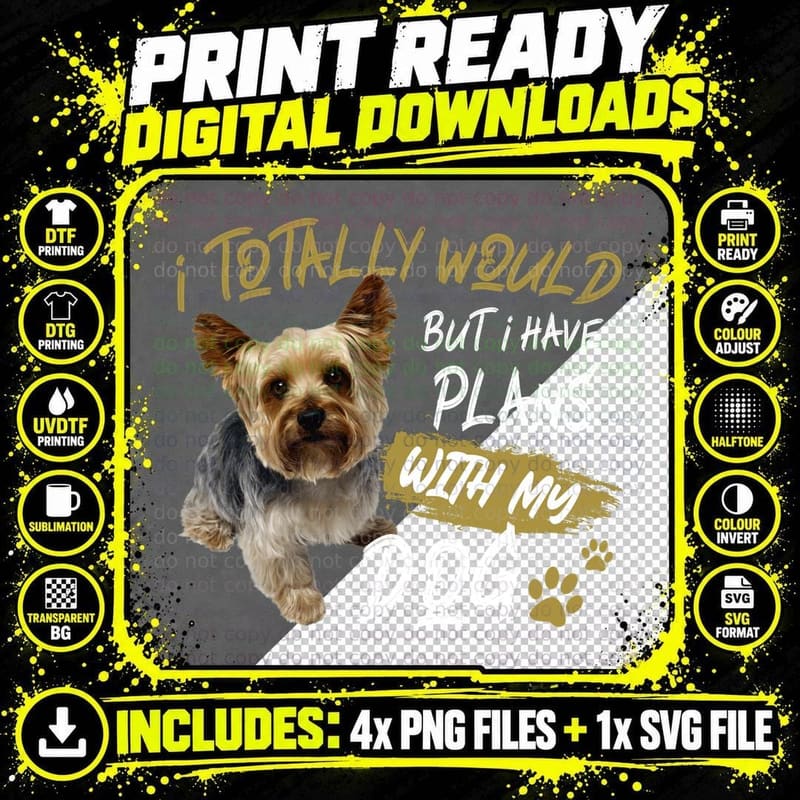 Yorkshire Terrier T-Shirt, Pet Lover Apparel Png SVG Digital Bundle