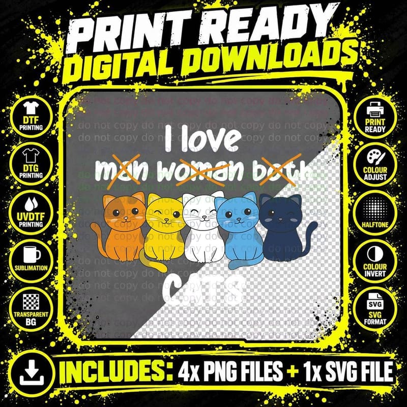 Aroace Pride LGBTQ Cats T-Shirt, Aesthetic Cat Print Png SVG Digital Bundle
