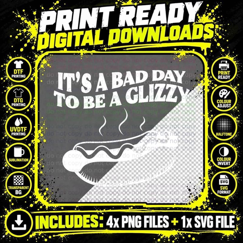 Bad Day Glizzy Hot Dog T-Shirt, Funny Sarcasm Png SVG Digital Bundle
