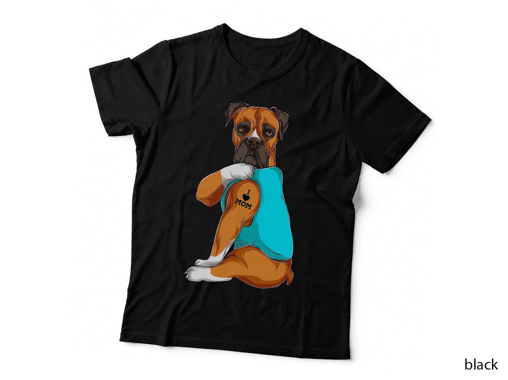 Boxer Dog Mom Tattoo T-Shirt, Pet Lover Apparel, Mom Family