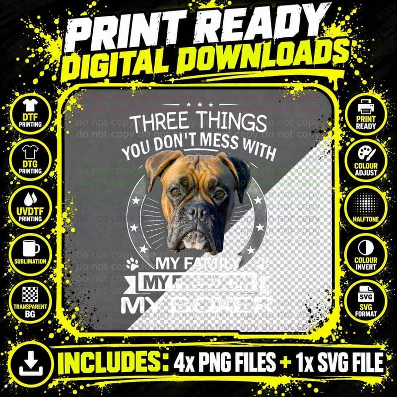 Boxer Dog T-Shirt, Patriotic Design, Pet Owner Gift Png SVG Digital Bundle