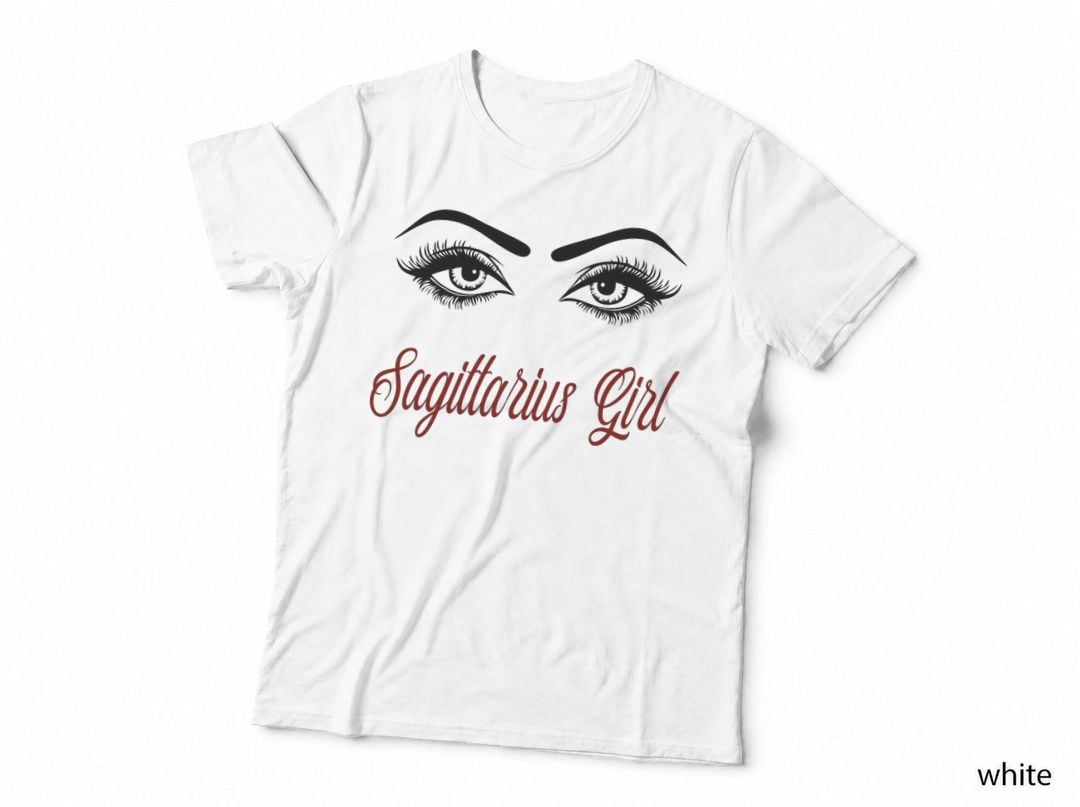 Cat Eyes Zodiac Sign Horoscope Sagittarius Girl T-Shirt
