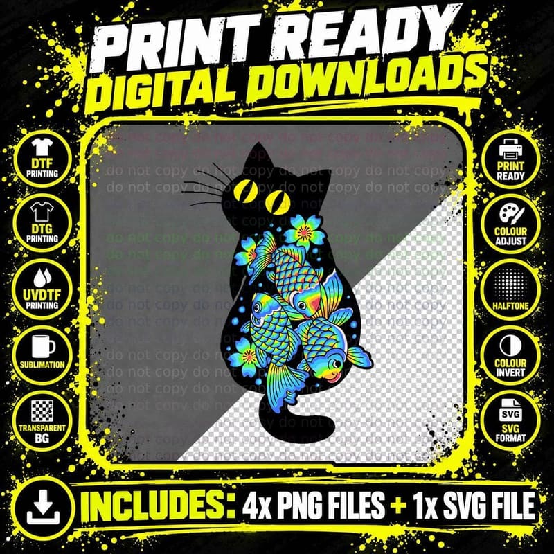 Cat Fish Namazu T-Shirt Png SVG Digital Bundle