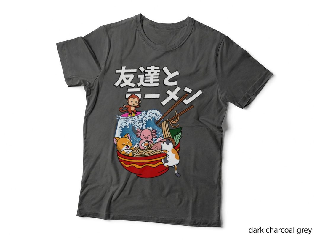 Cat Lover Monkey Axolotl Fox Ramen Lover Japan Japanese Food T-Shirt
