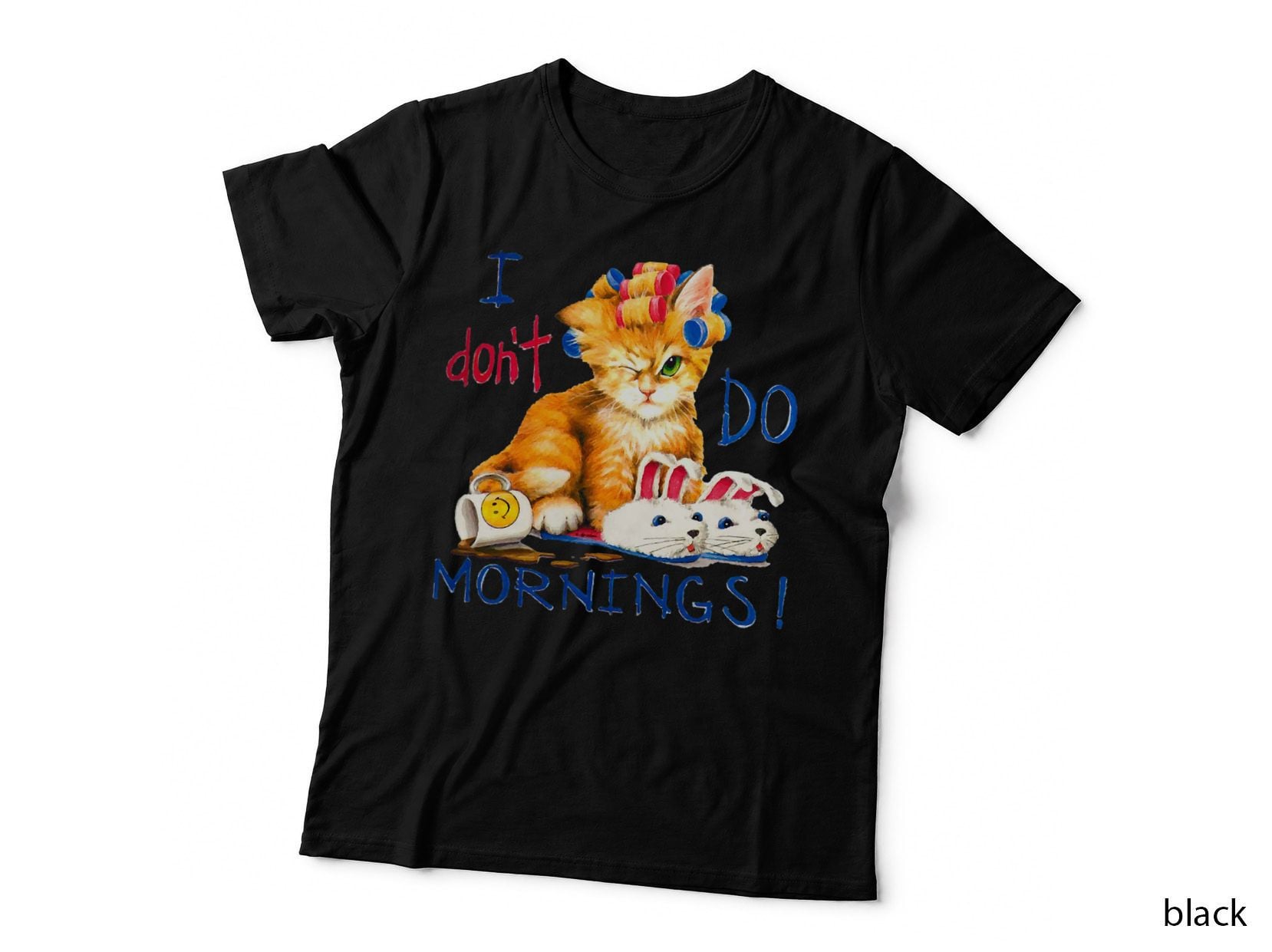 Cat Morning Coffee T-Shirt, Funny Sarcasm, Pet Lover Apparel