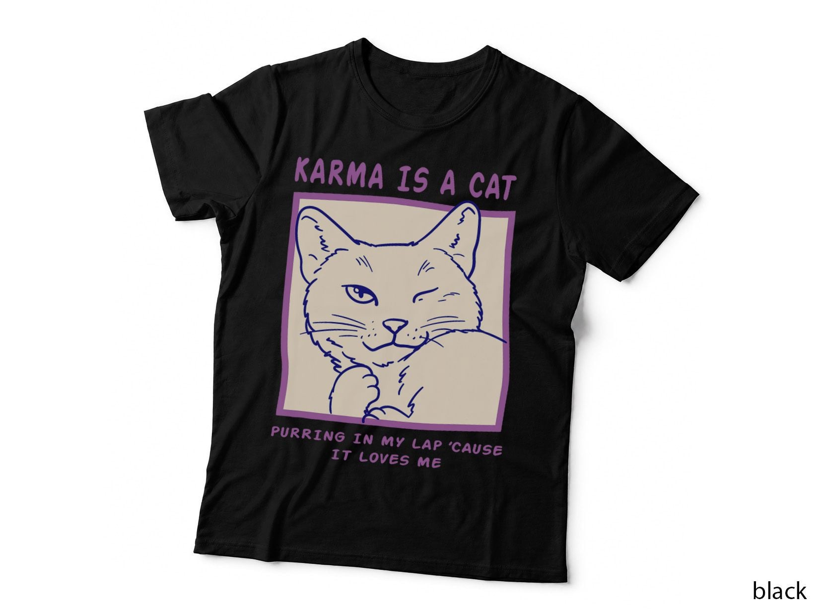 Cat Purring T-Shirt, Funny Cat Design, Pet Lover Apparel