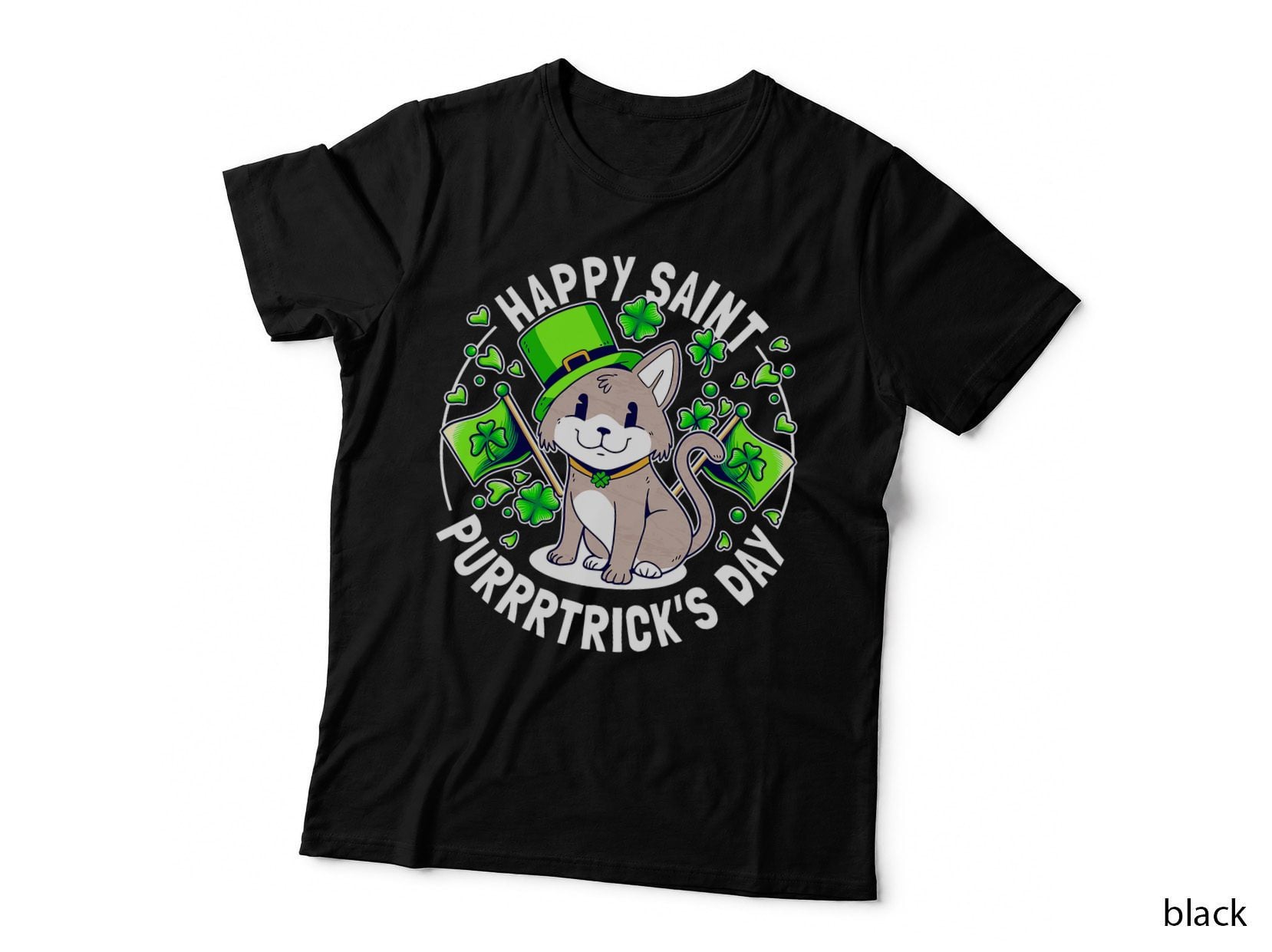 Cat St. Patrick's Day Kitten T-Shirt, Irish Themed, Pet Lover Apparel