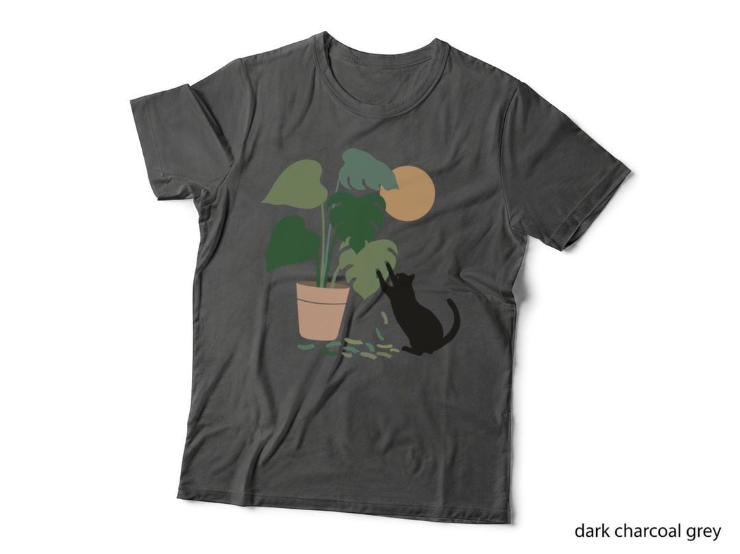 Cat and Plant 13 the Making of Monstera T-Shirt