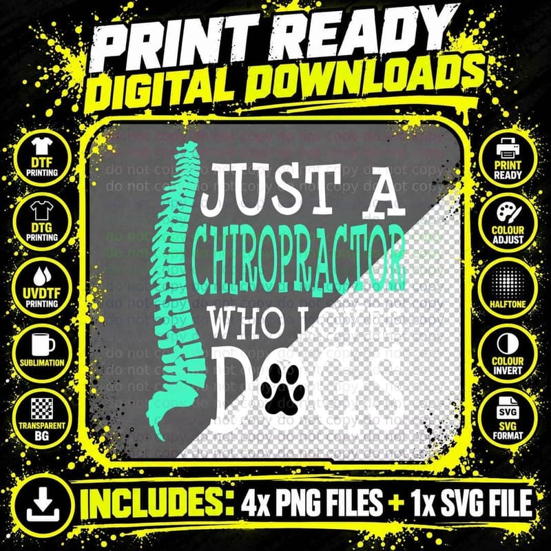 Chiropractor Dog Lover T-Shirt, Pet Lover Apparel Png SVG Digital Bundle