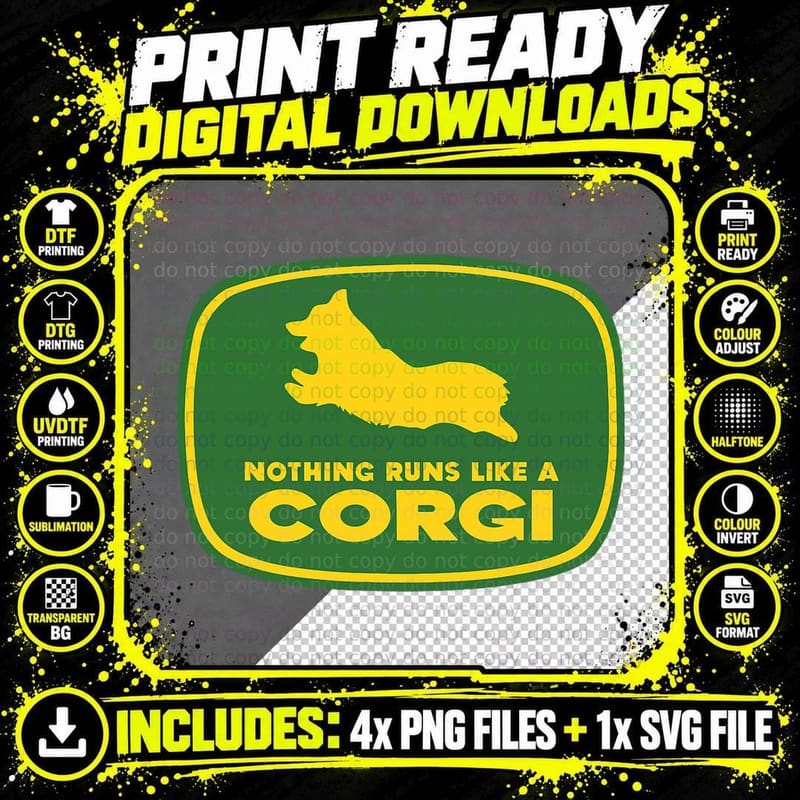 Corgi T-Shirt, Pet Lover Apparel, Dog Enthusiast Gift Png SVG Digital Bundle