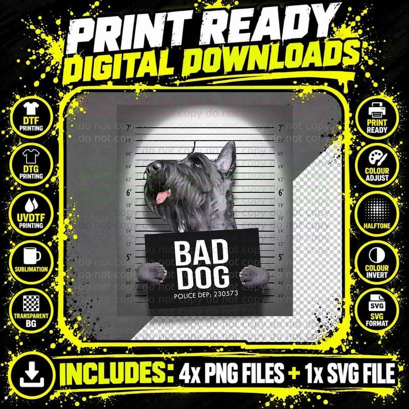 Dad Dog Mugshot T-Shirt, Funny Animal Humor Png SVG Digital Bundle