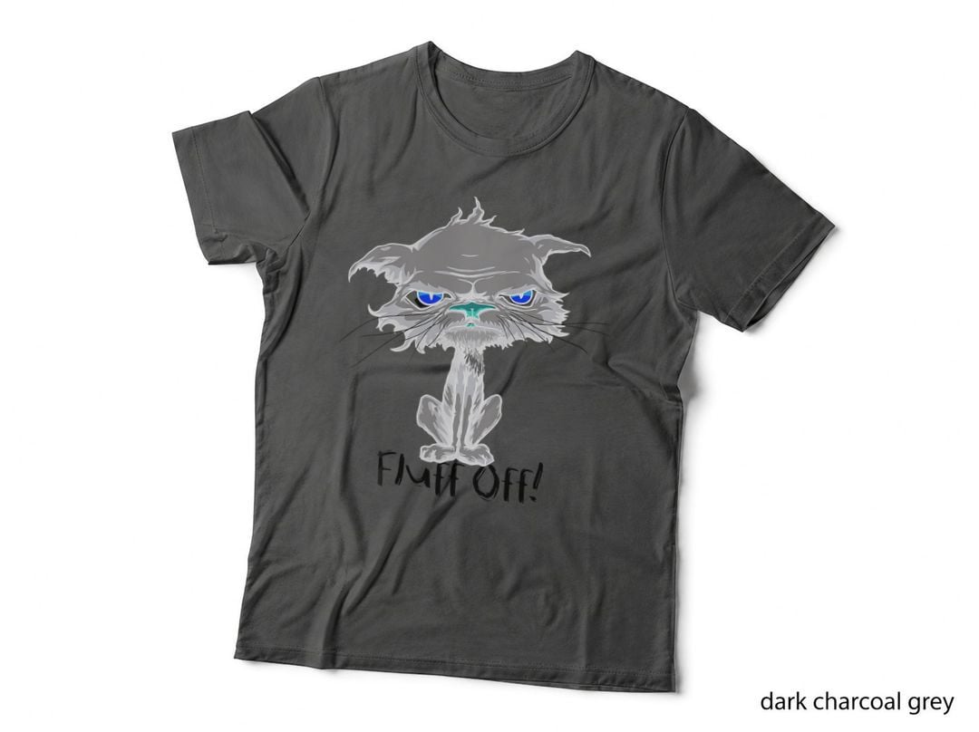 Fluff off Funny Bored Cat Yellow Eyes Cat Lovers Kitten T-Shirt