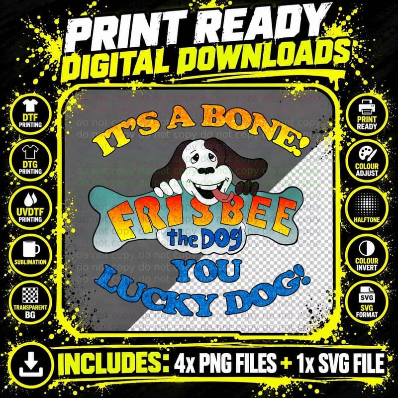 Frisbee the Dog Classic T-Shirt, Pet Lover Apparel Png SVG Digital Bundle