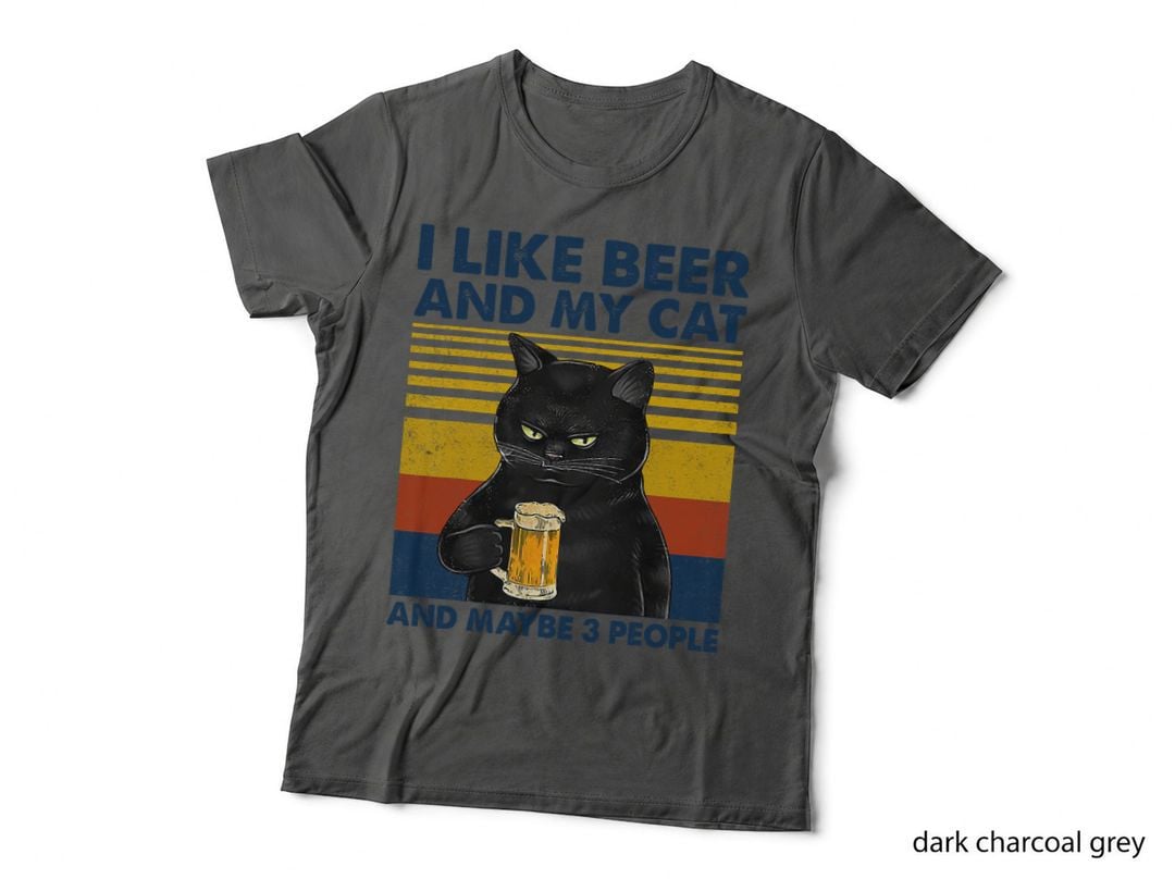 Funny Cat Lovers T-Shirt, Beer & Cat Humor, Pet Lover Apparel