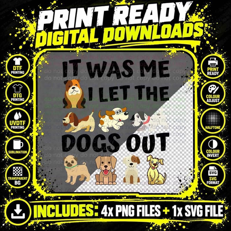 Funny Dog T-Shirt, Pet Lover Apparel, Dog Lover Present Png SVG Digital Bundle